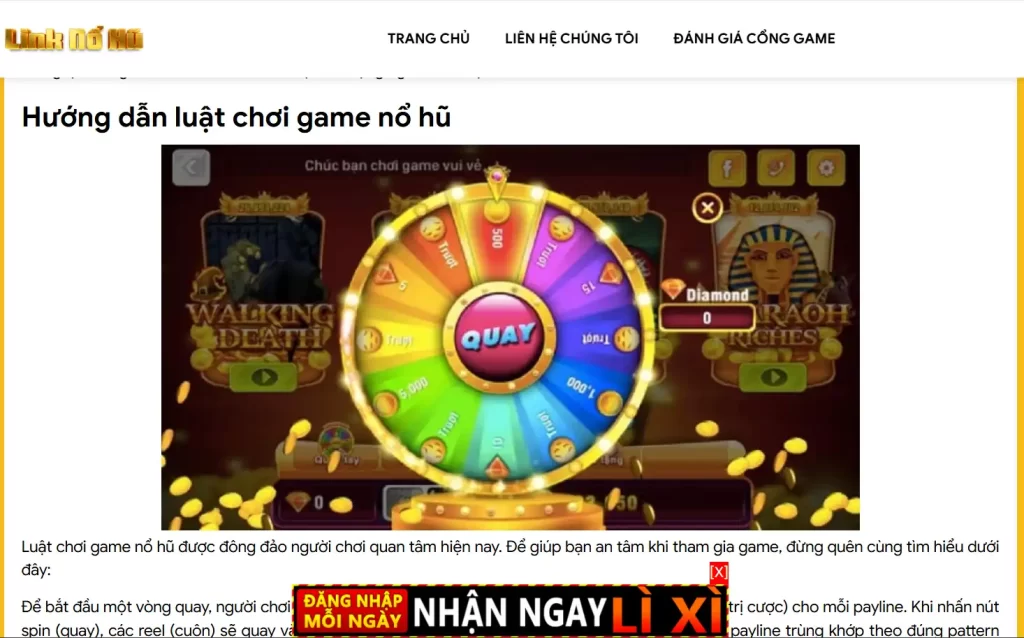 Linknohu.com chia sẻ luật chơi nổ hũ